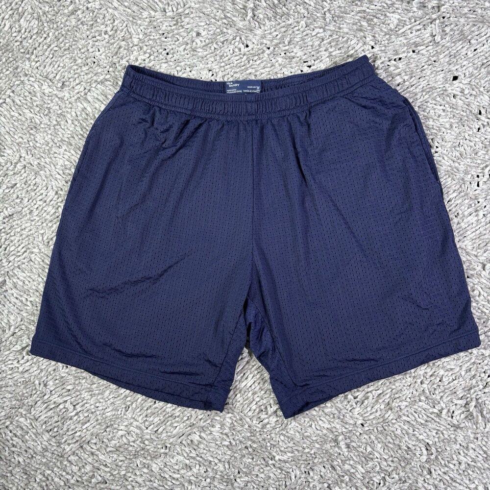 Nice Laundry Mesh Shorts Mens Medium Navy Blue Lined Stretch Activewear Training